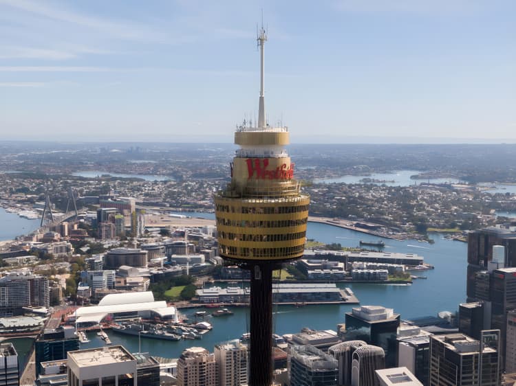 Westfield retail tower featuring 5G connectivity powered by retail wireless network solutions